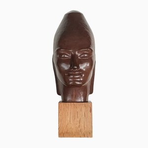 Head Sculpture, 1930s, Wood & Gesso