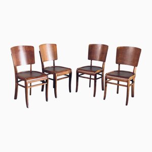 Art Deco Design Pub Chairs, Belgium, 1940s, Set of 4