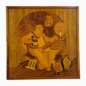 Panneau Marqueté par Birger Ekman pour Mjölby, Suède, 1940s