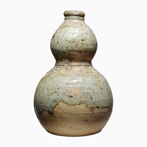 Small Japanese Ceramic Double Sake Bottle from Iga