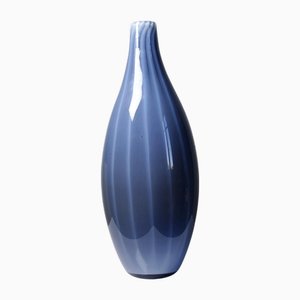 Large Vintage Pear Vase in Smoked Glass