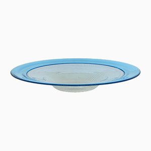 Tafelaufsatz aus Muranoglas mit weißem Filigran und blauem Incalmo, 1990er