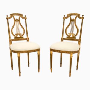 Set of French Gilt Wood Side Chairs, 1890s