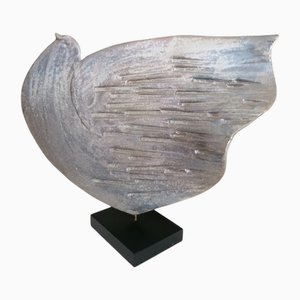 Mid Century Taubenskulptur aus Holz, 1980er