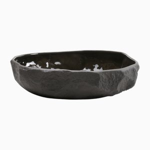 Crockery Black Large Flat Bowl by 1882 Ltd.