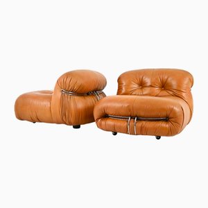 Set of Soriana Lounge Chairs by Afra & Tobia Scarpa for Cassina, 1970s