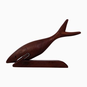 Danish Teak Shark with Stand, 1960s
