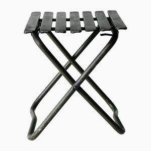 Silla plegable industrial de metal, años 70