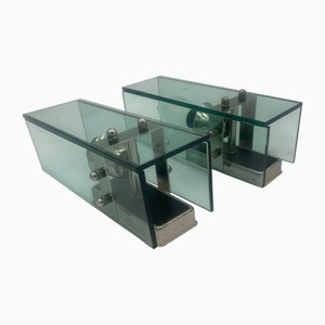 Glas Wandlampen von Veca, Italien, 1970er, 2er Set