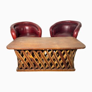 Armchairs and 1 Coffee Table attributed to Wim Rietveld, 1970s