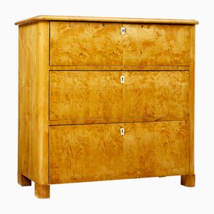 Commode à Tiroirs Milieu 19ème Siècle en Bouleau, Suède, 1860s