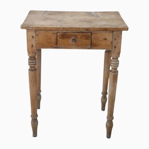 19th Century Natural Color Side Table in Rustic Fir Wood