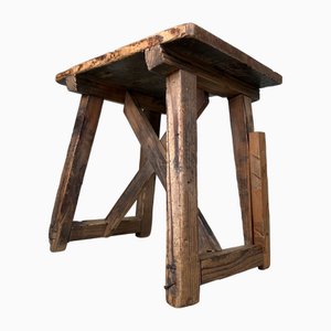 Vintage Japanese Wooden Stool, 1920s