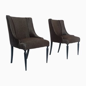 Poltrone in tessuto marrone, anni '50