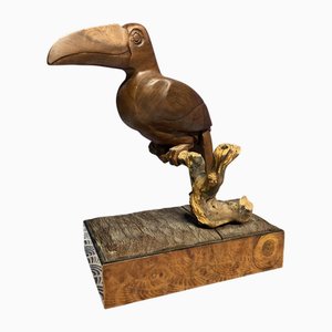 Sculpture Toucan en Bois, 1950s