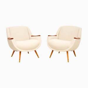 Suite de Fauteuils Vintage en Bois de Satin, France, 1950s,