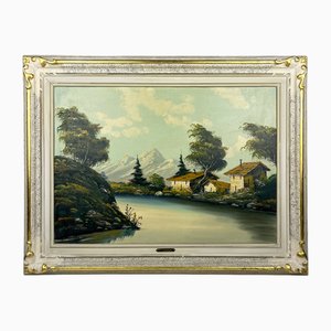 G. Taverna, Große Landschaft, 19. Jh., Öl auf Leinwand, Gerahmt