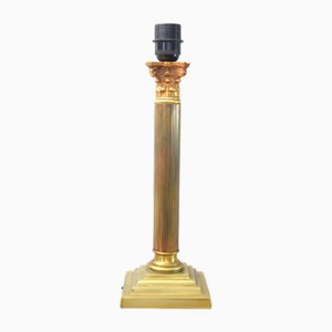 Vintage Säulenlampe aus Messing