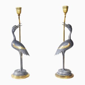 Vintage Kraniche Vogel Lampen, 1970er, 2er Set