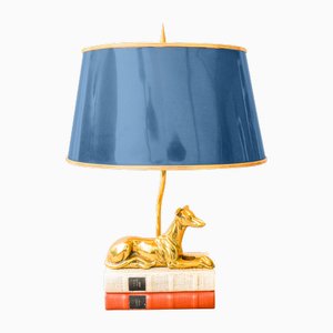Lámpara de mesa Greyhound vintage de latón