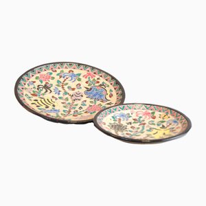 Vintage Keramik Teller von Jérôme Massier, 1950er, 2er Set