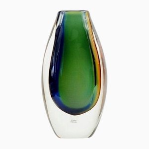 Mid-Century Sommerso Art Glass Vase by Vicke Lindstrand for Kosta, Sweden, 1970s