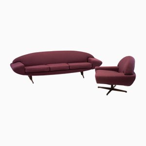 Set of Capri Sofa and Lounge Chair by Johannes Andersen for Trensum Möbelfabrik, 1960s, Set of 2