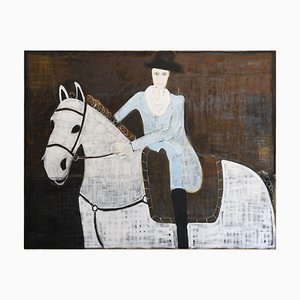 Rubins J. Spaans, Albert a cavallo, 2025, Olio su tela di lino