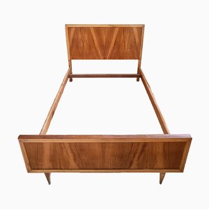 Cama Mid-Century de madera de teca, España, años 50
