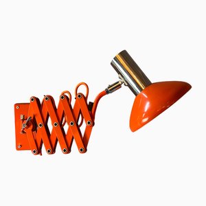 Orange Scissor Wandlampe von Hustadt, 1970er