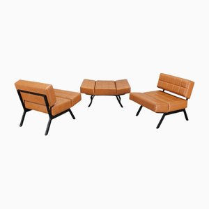 Vintage Italian Convertible Lounge Chairs, 1970s, Set of 3