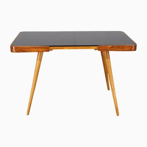 Vintage Beech Coffee Table with Opaxy Glass Top, 1960s