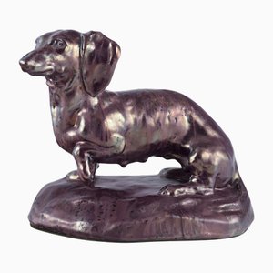 Vintage Danish Sculpture of Dachshund by Søren Kongstrand, 1917
