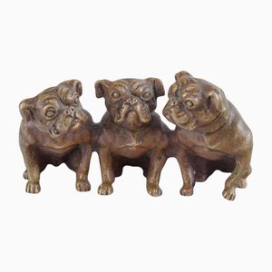 Vintage Art Deco Austrian Sculpture of English Bulldogs, 1930s