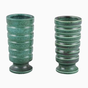 Vintage Art Deco Ceramic Vases by Wilhelm Kåge for Gustavsberg, Set of 2