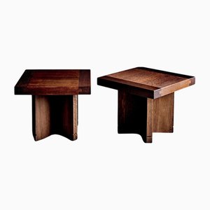 Deutsche Studio Beistelltische aus Eiche, 1960er, 2er Set