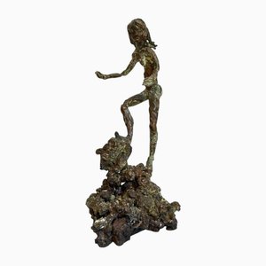 Léon de Pas, Weiblicher Akt, 1980er, Bronze