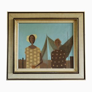 Figuren in Still Light, Ölgemälde, Gerahmt