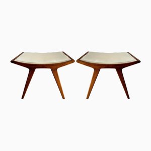 Mid-Century Italian Stools in the style of Paolo Buffa, Italy, 1950s, Set of 2