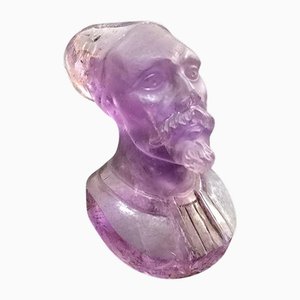 Handgeschnitzte Arabische Büste aus Amethyst, 1860er