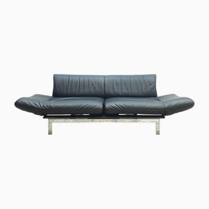 DS 140 Black Leather Sofa from de Sede