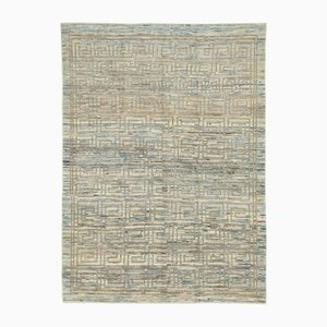 Blauer Moderner Tribal-Teppich in Blau