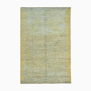 Moderner Tribal Teppich in Blau