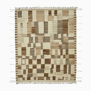 Moderner Tribal Teppich in Beige