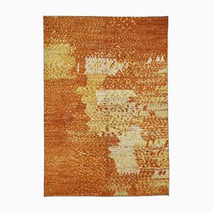 Moderner Tribal Teppich in Orange