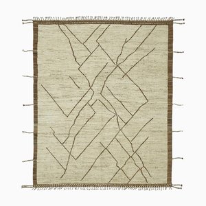 Moderner Tribal Teppich in Beige