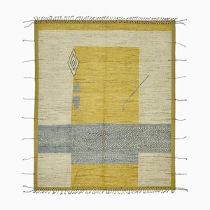 Moderner Tribal Teppich in Beige