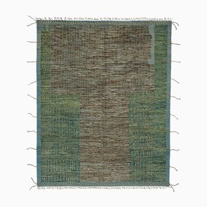 Moderner brauner Tribal Teppich