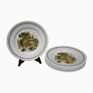 French Earthenware Plates from Lunéville & Keller, 1890s, Set of 6