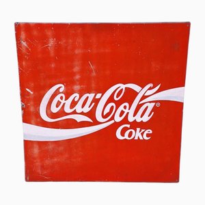 Enseigne Coca Cola en Sérigraphie sur Tôle, Italie, 1970s